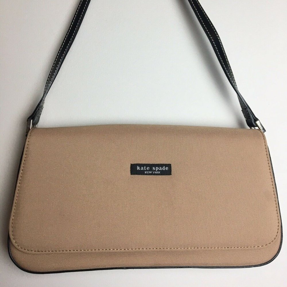 Kate Spade Small Purse, Beige & Black, Snap Close,